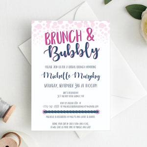 Editable Template, Bridal Shower Brunch, DIY Invitation, Bridal Shower, Bridal Brunch, Brunch and Bubbly, Brunch with the bride, BS001