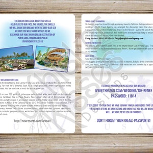 Passport Wedding Invitations, Destination, Travel Themed, Ticket to Paradise, Beach, Cruise, Aruba, Mexico, Dominican, Jamaica, Greece image 3