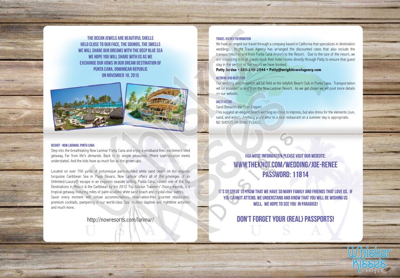 Passport Wedding Invitations, Destination, Travel Themed, Ticket to Paradise, Beach, Cruise, Aruba, Mexico, Dominican, Jamaica, Greece image 3