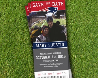 Sports Ticket Save The Date, Wedding Announcement, Football, Baseball, Hockey, Basketball, Soccer, Magnet, Any Team