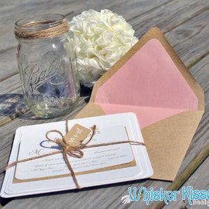 Invito a nozze rustico, Invito a nozze Kraft, Invito a nozze in fienile, Invito a nozze in campagna, Inviti per bar e bat mitzvah