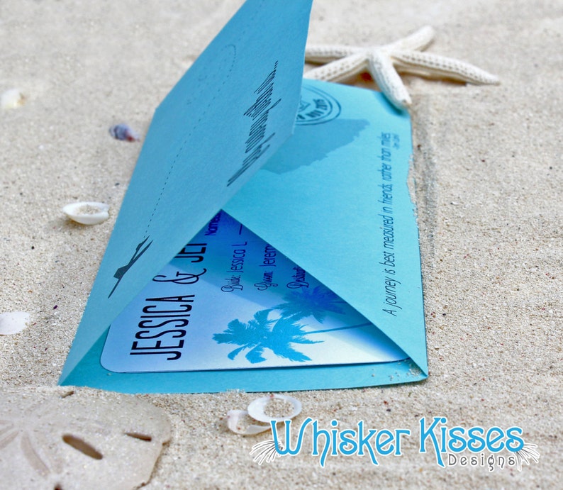 Boarding Pass Wedding Invitation, Save the Date, Travel Theme, Destination Wedding, Ticket, Passes, Beach, Aruba, Mexico, Dominican, Cruise image 3