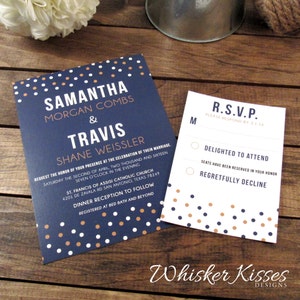 Invito a nozze moderno Suite a strati, invito Bar & Bat Mitzvah, matrimonio in città, unico blu navy, oro e argento, rustico