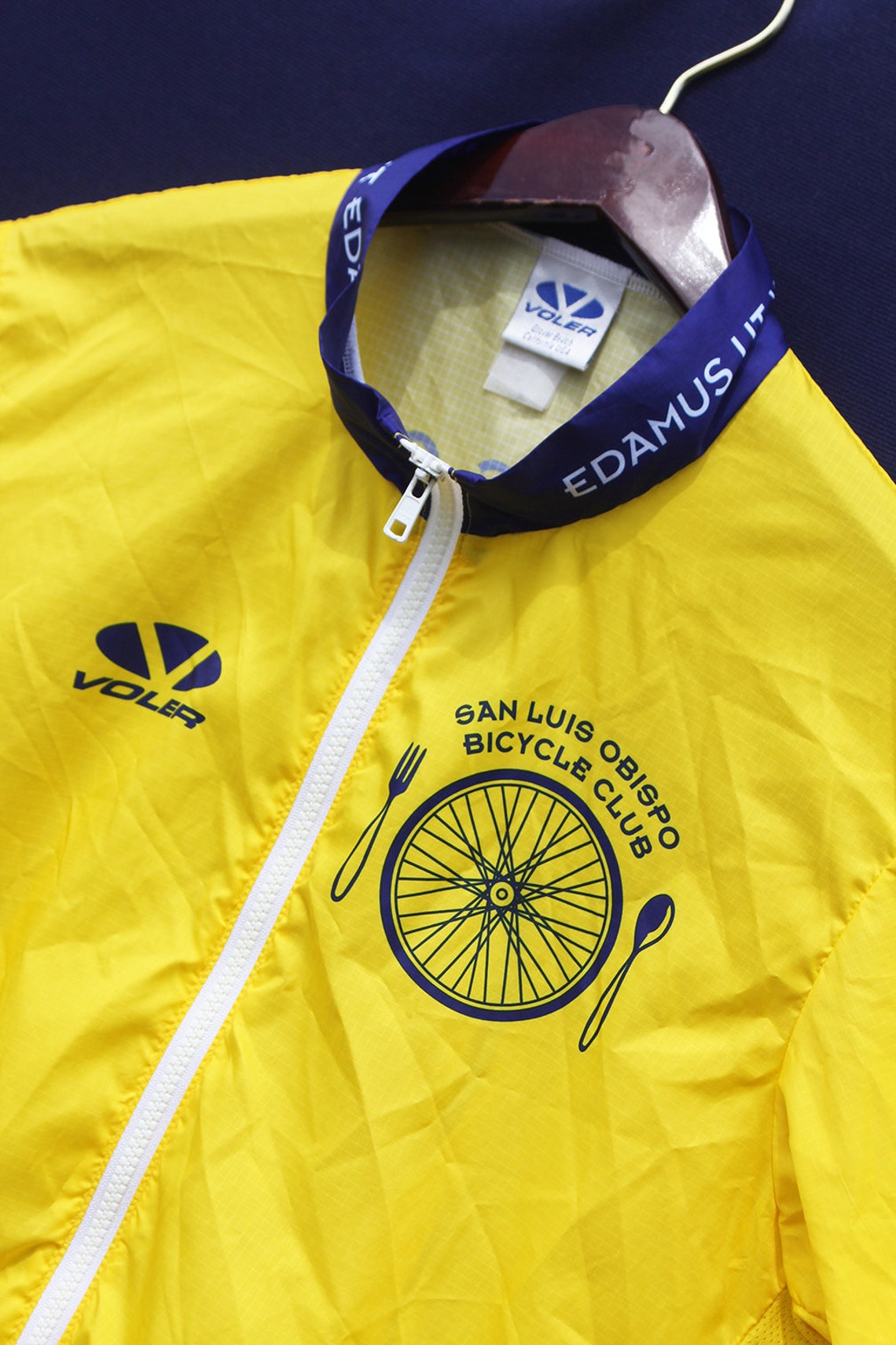 Yellow/Navy Voler San Luis Obispo Bicycle Club SLOBC Etsy