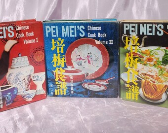 Set 3 Fu Pei-Mei Hardcover Chinese Cook Books Cookbooks Volumes I II & III Hardcover Pre Owned