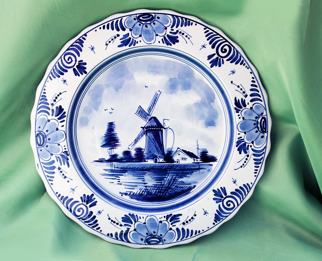 Blue and White China Boch Belgium Delft China Dutch Scene Plates Delft