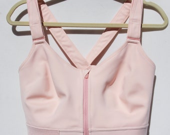Women's SHEFIT Sports Bra Pink & Gold Flex Ultimate High Impact #110003 Zipper Front 5 Luxe/5Luxe