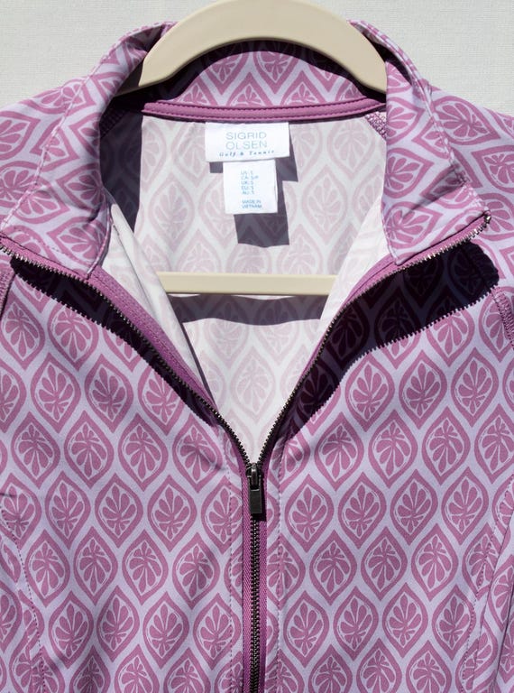 Women's Sigrid Olsen Golf Tennis **zip Front **lavender Jacket