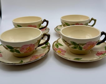 ヴィンテージ フランシスカン デザート ローズ ガラス カッティング