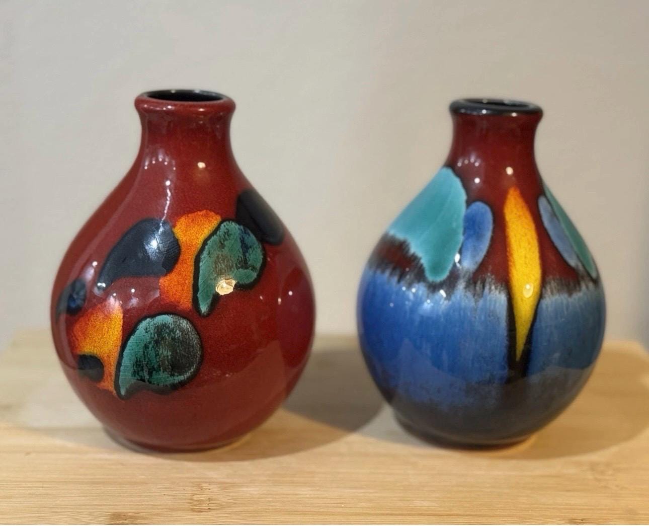 ヴィンテージ品 プール・ポタリー デルフィスシリーズ 幾何学模様 花瓶