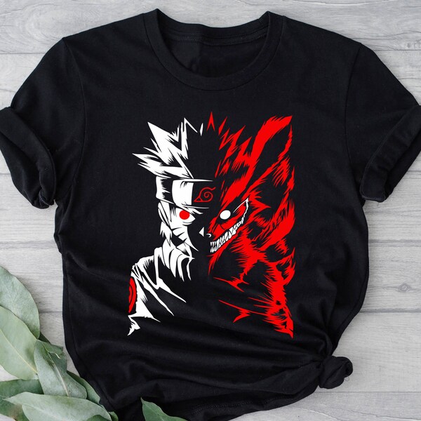 Naruto Nine Tails Fox Kurama Black Unisex T-Shirt Sweater Sweatshirt, Anime Expo Shirt, Anime Matsuri Shirt, Japanese Anime Convention Shirt