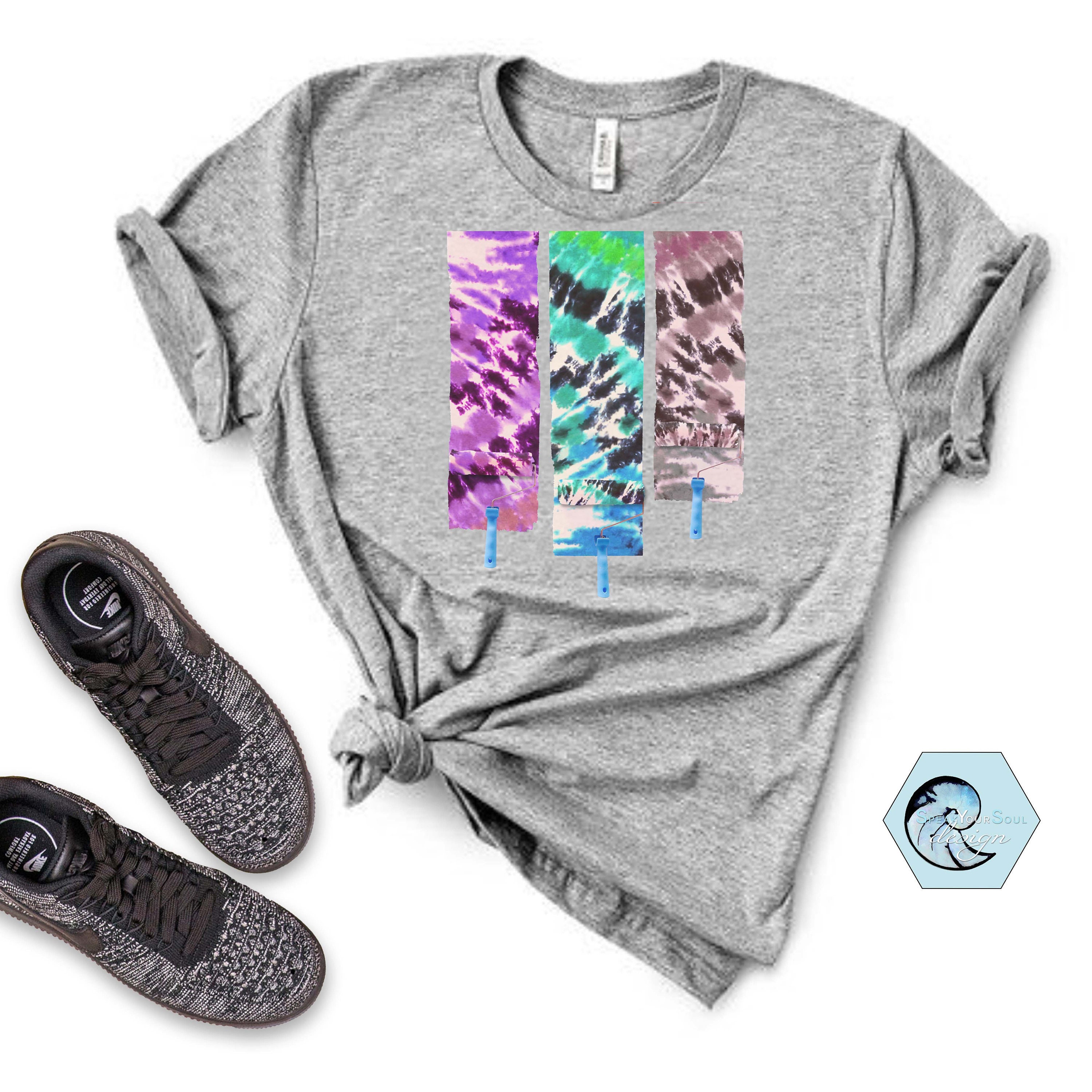 Tie Dye Rollers, Women's Shirt, Sublimation, Screen Print, PNG, JPG, Iron On, Transfers, Paint Party, Tie Dye, Art Life, Artsy, Paint