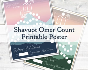 Omer Count Shavuot Poster, Printable, Posters, PNG, Feast Days, Jewish Holidays, Messianic, Pentecost, Bible, Sublimation, Digital download