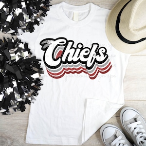 Chiefs, Team Colors, Cheer, School Spirit, PNG, JPG, Sublimation, Screen Print, School Shirt, Team Shirt, Sports, Red and black, Tumbler