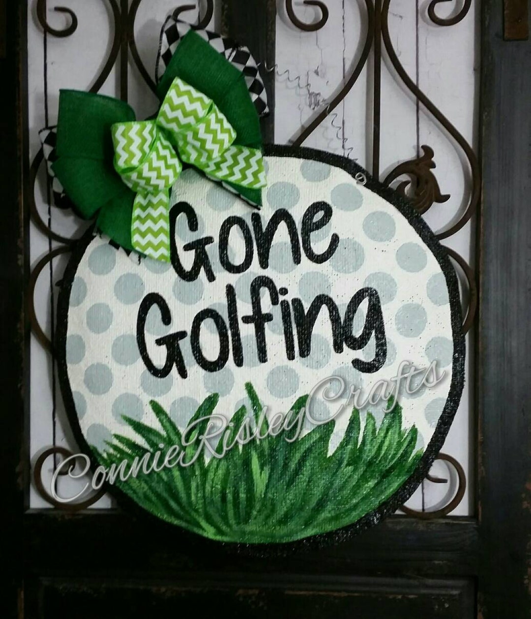 Golf Ball Burlap Door Hanger Decoration and Wreath Replacement Etsy