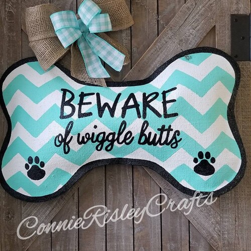 Dog Bone Burlap Door Hanger Wreath for Dog Lovers Etsy