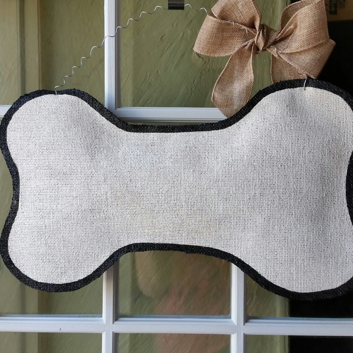 Dog Bone Burlap Door Hanger Decoration and Wreath Replacement Etsy