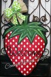 Strawberry Burlap Door Hanger Decoration and Wreath Replacement 