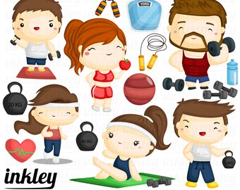 fitness clipart etsy