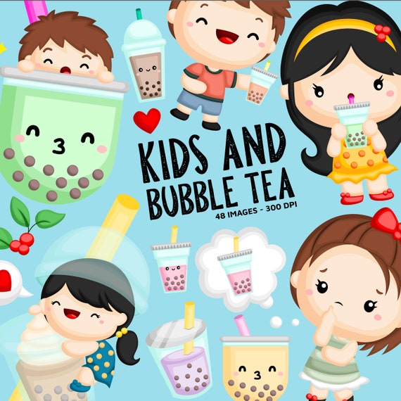 Download Free Bubble Tea Clipart Cute Kids Clip Art Sweet Drinks Free Etsy SVG Cut Files