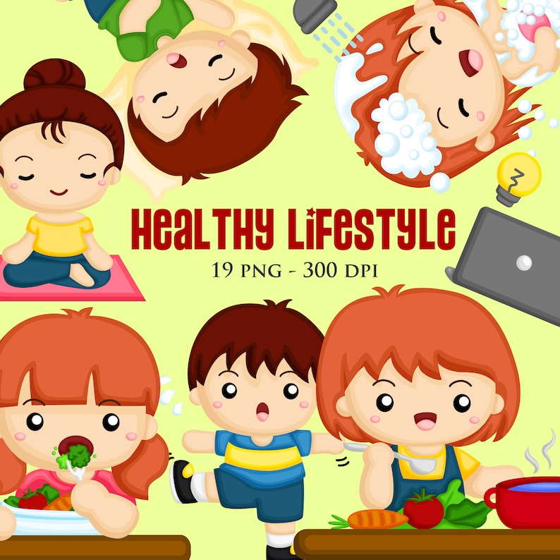 Healthy Lifestyle Clipart Daily Life Clip Art Activity | Etsy