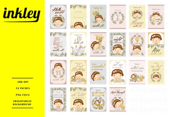 Download Nature Baby Girl Milestone Card Clipart Growing Up Clip Art Etsy