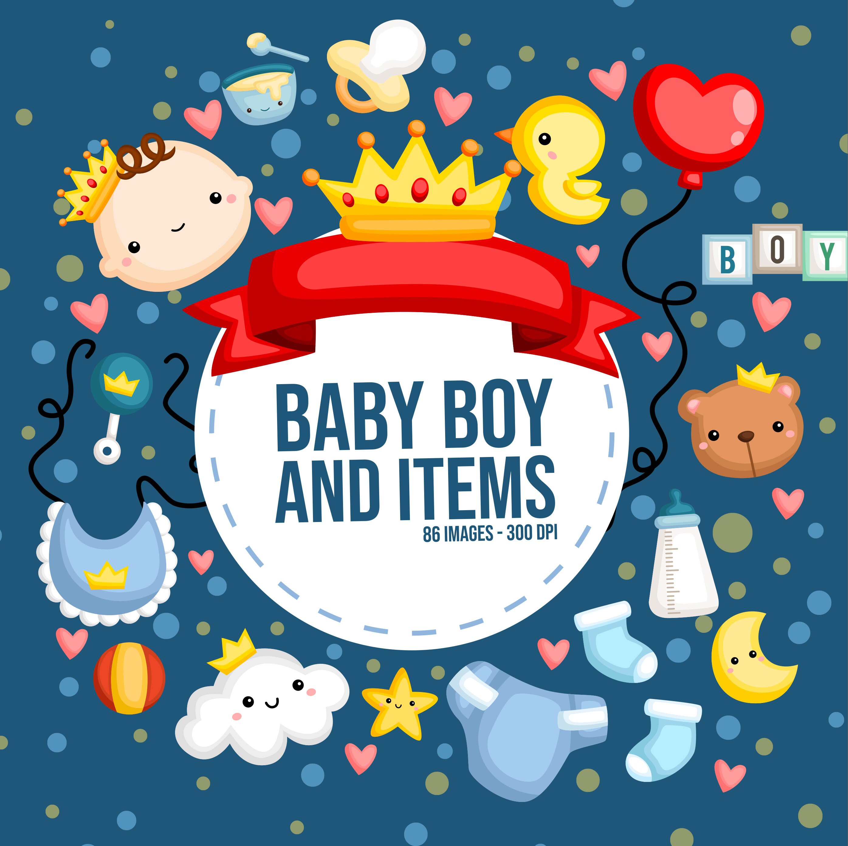 Download Cute Baby Boy Clipart Baby Boy And Items Toys Clipart Free Svg On Request