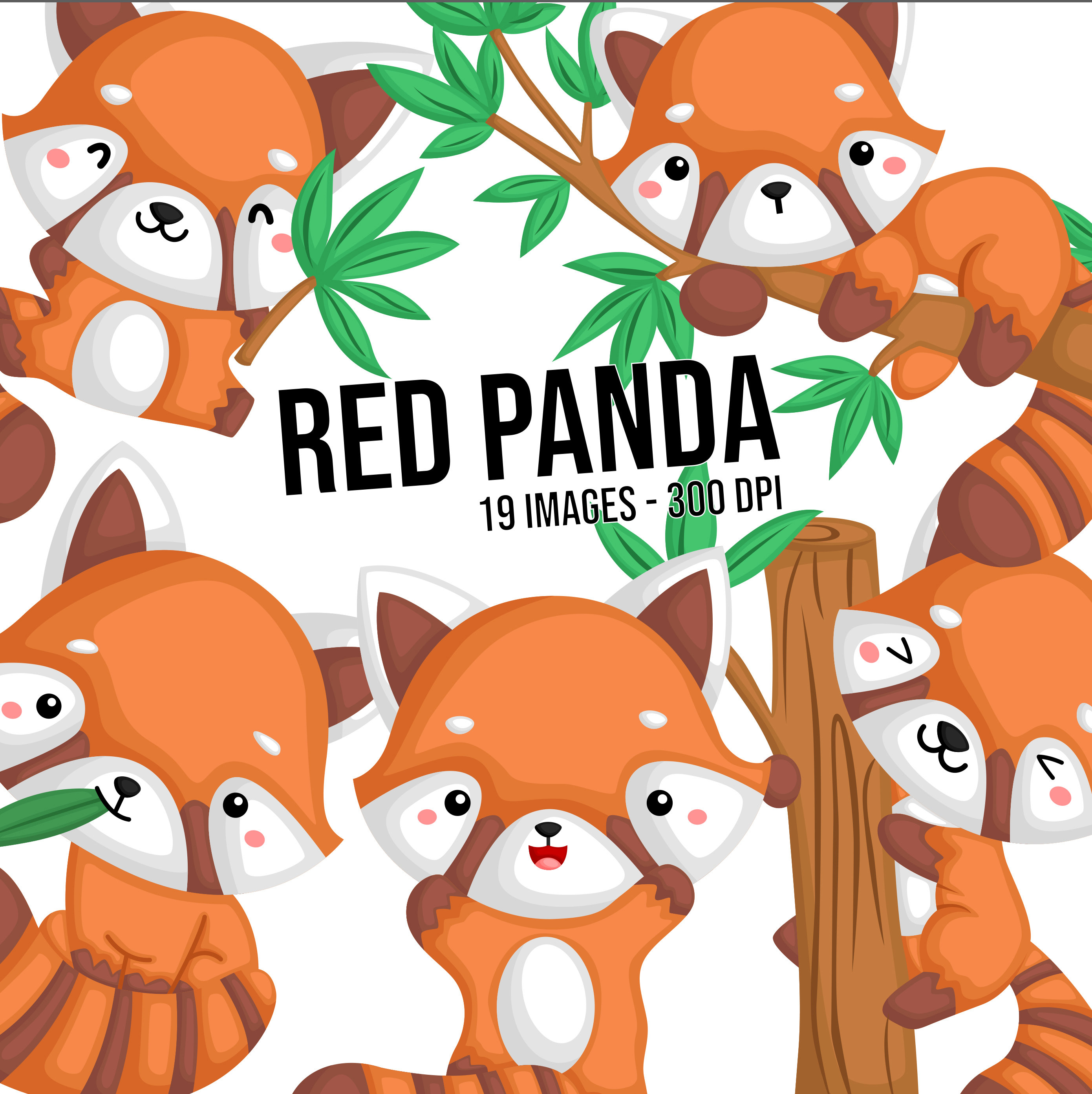 Red Panda Clipart Cute Animal Clip Art Cute Mammal Free Etsy