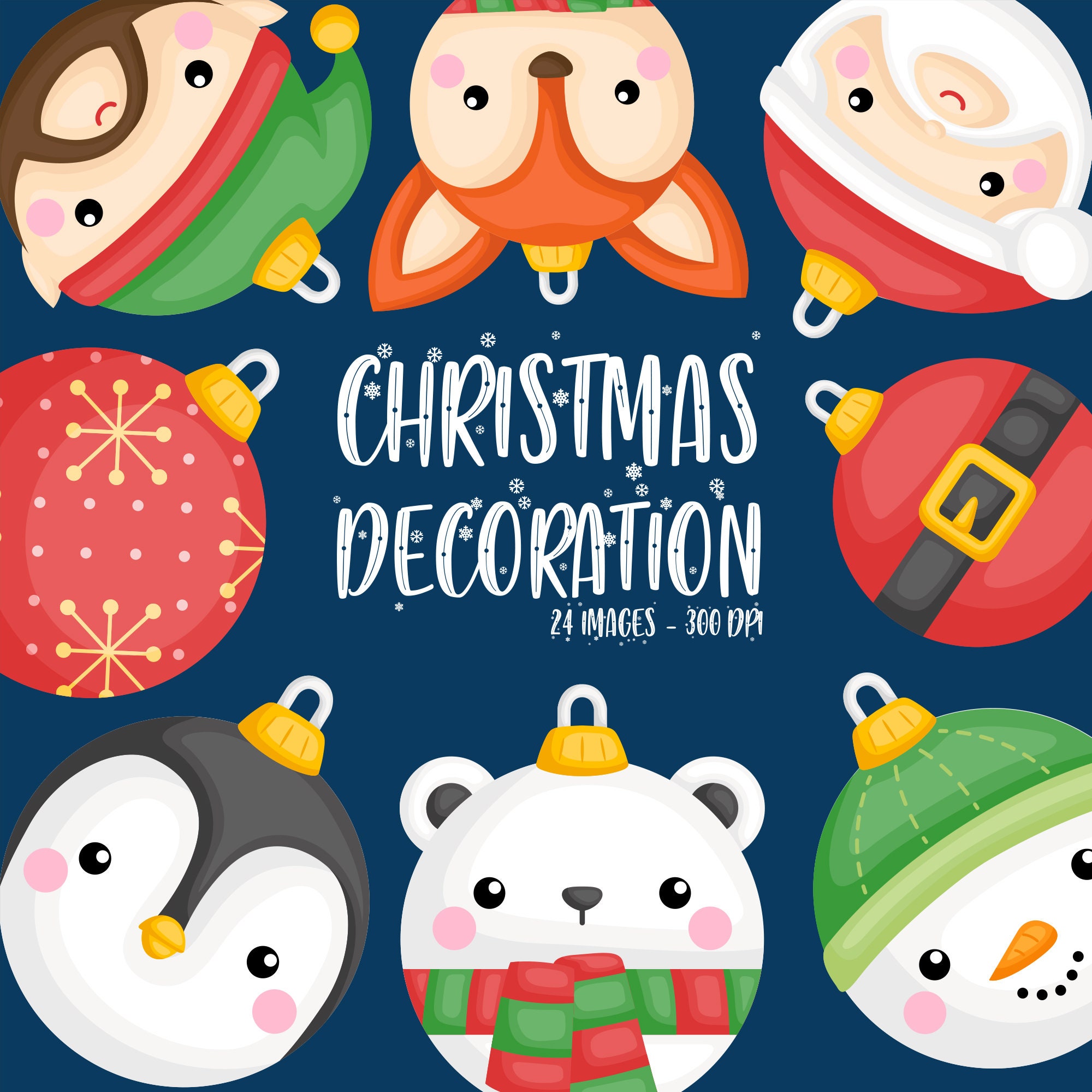 Download Free Christmas Decoration Clipart Christmas Ball Clip Art Etsy SVG Cut Files