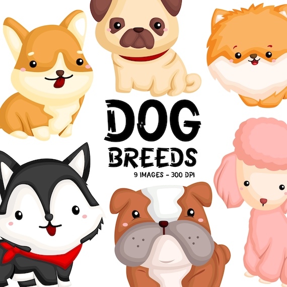 Download Dog Breeds Clipart Cute Dogs Clip Art Home Pet Free Svg Etsy