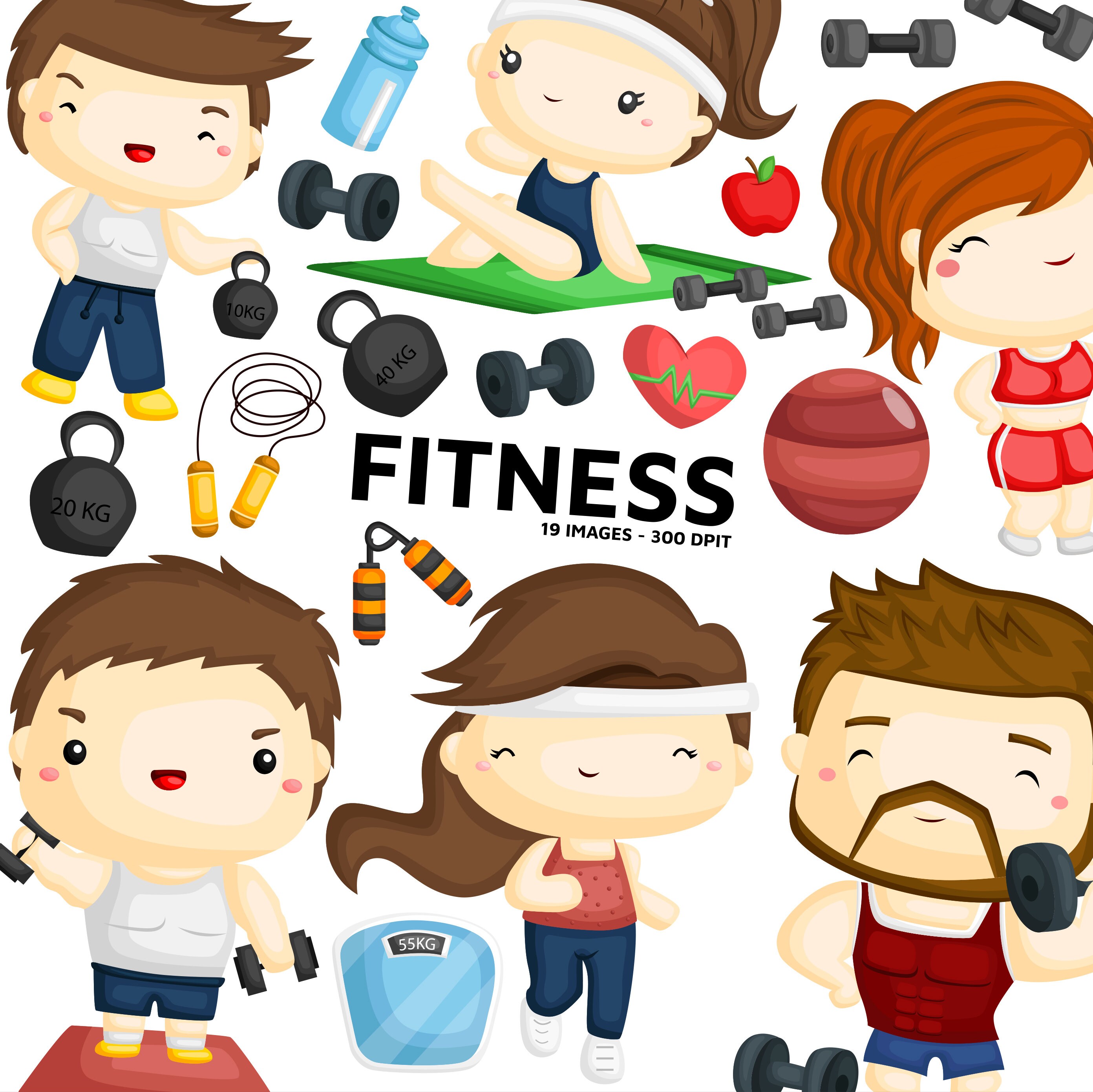 Fitness Fitness Fitness Clipart Training Gym Clip Art Etsy