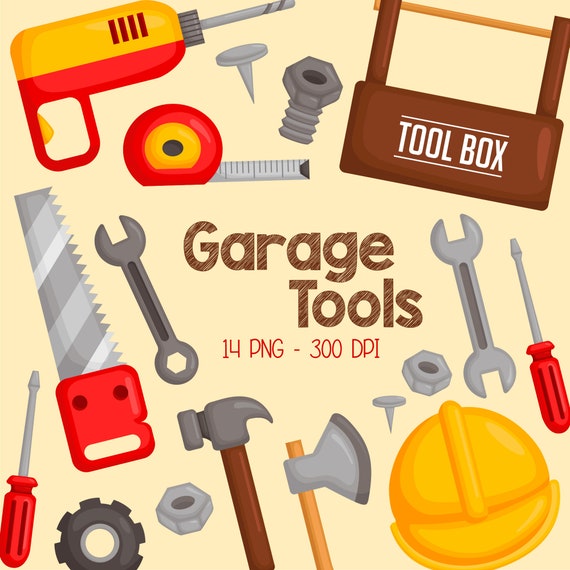 Download Garage Tools Clipart Toolbox Equipment Clip Art Home Etsy