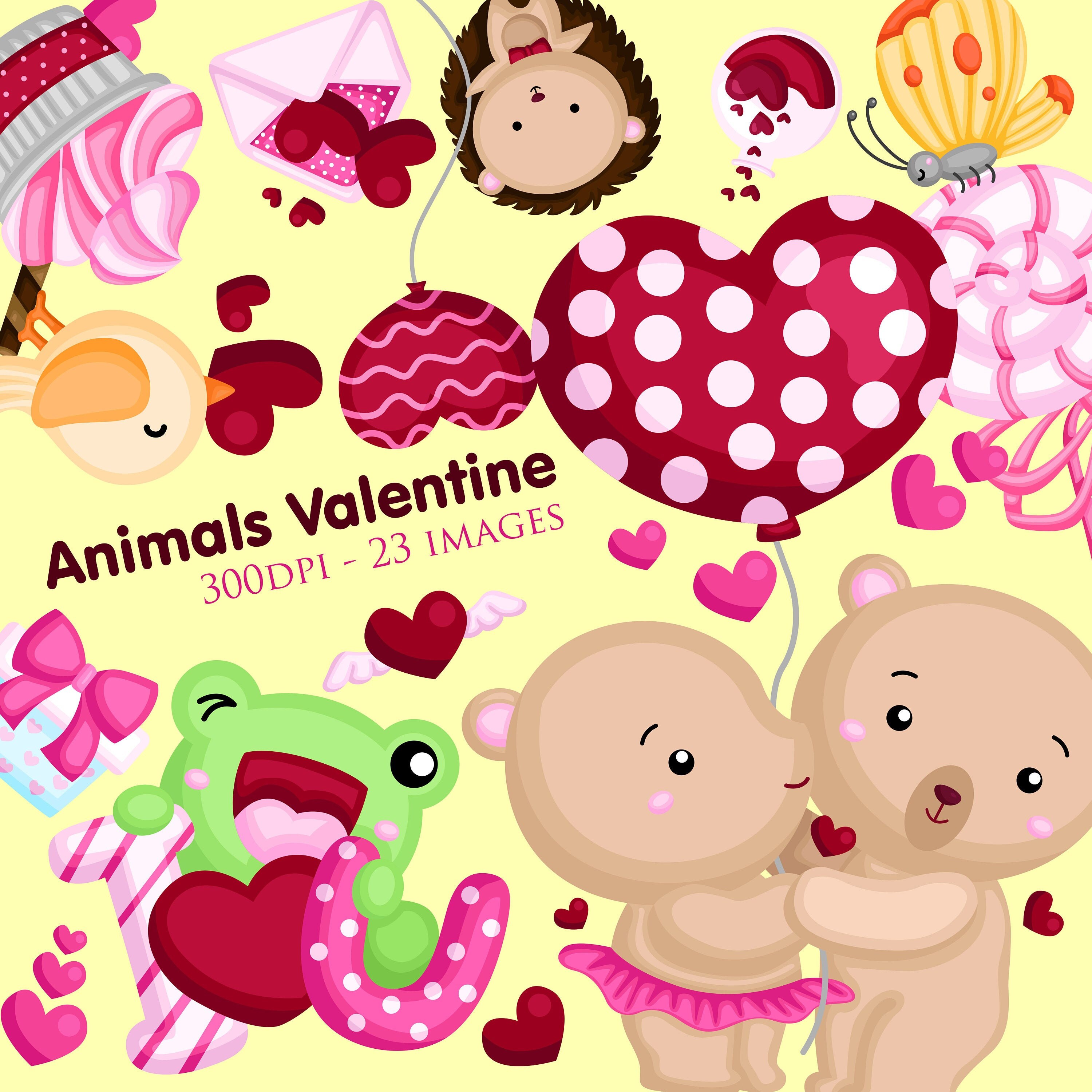 Download Animal and Valentine Clipart - Cute Animal in love Clip ...