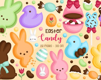 Easter Candy and Sweets Clipart - Cute Chocolate Egg Clip Art - Easter Holiday - Free SVG on Request