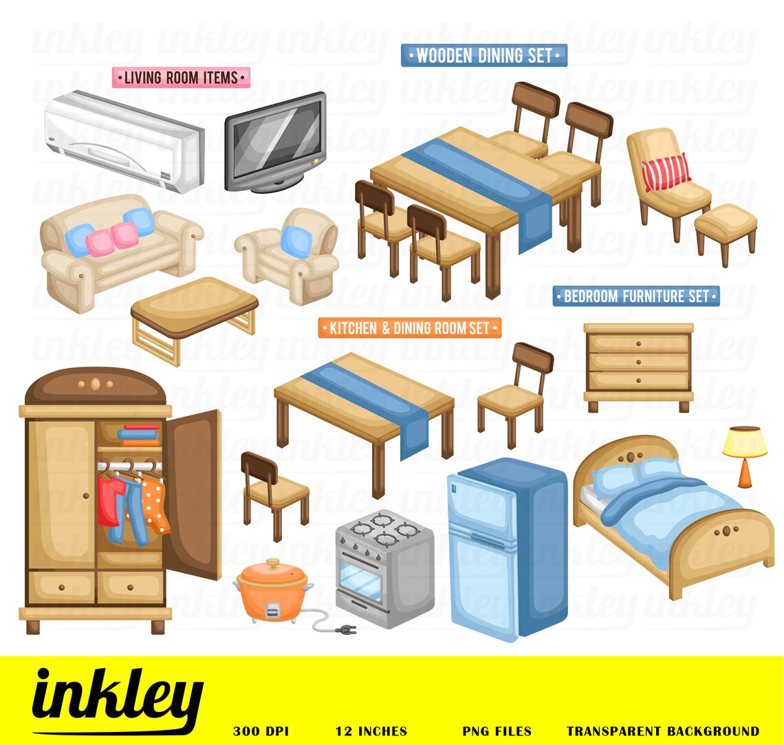 Furniture Clipart Furniture Clip Art Furniture Png Etsy