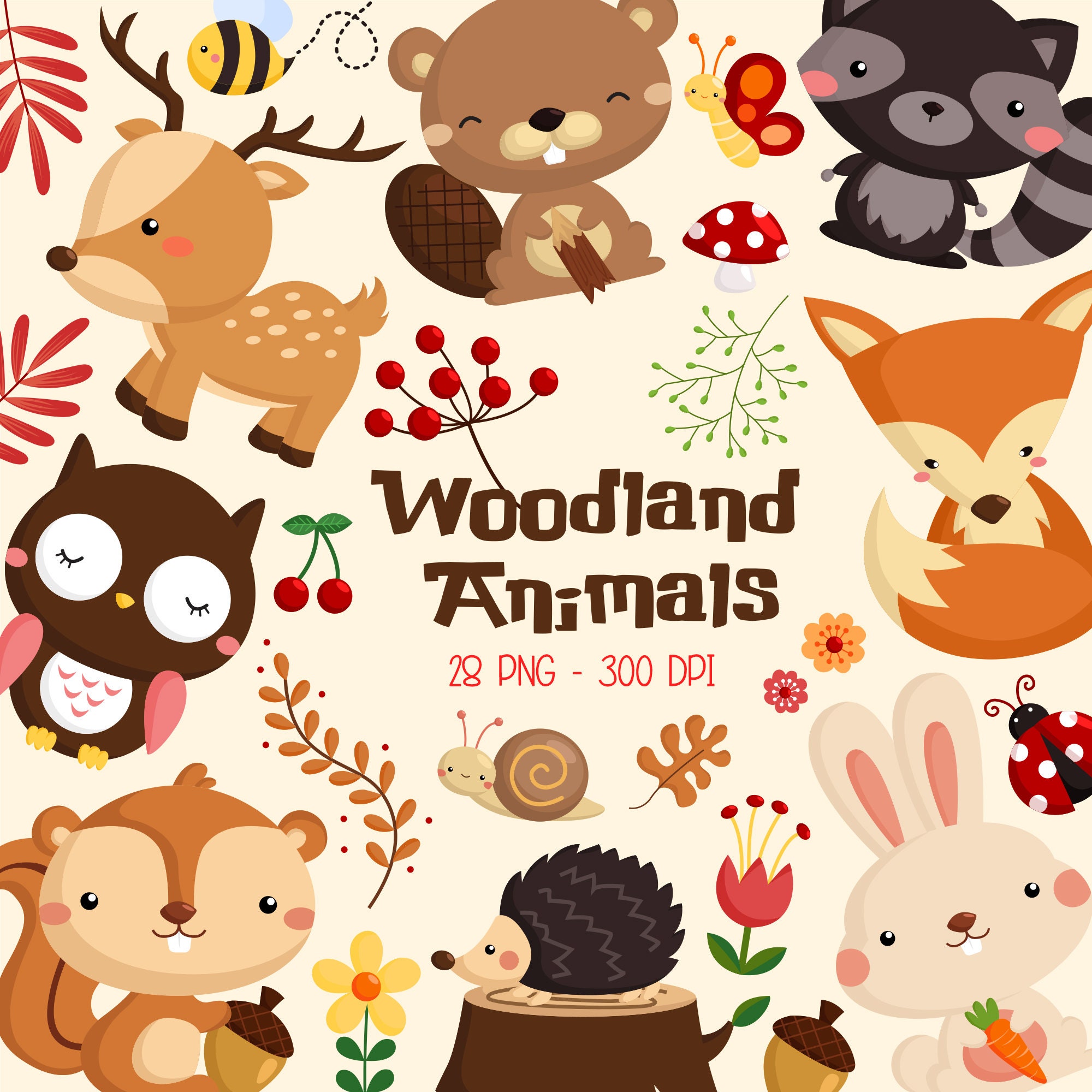 Download Woodland Animal Clipart Cute Forest Animal Clip Art Wild Animal Free Svg On Request