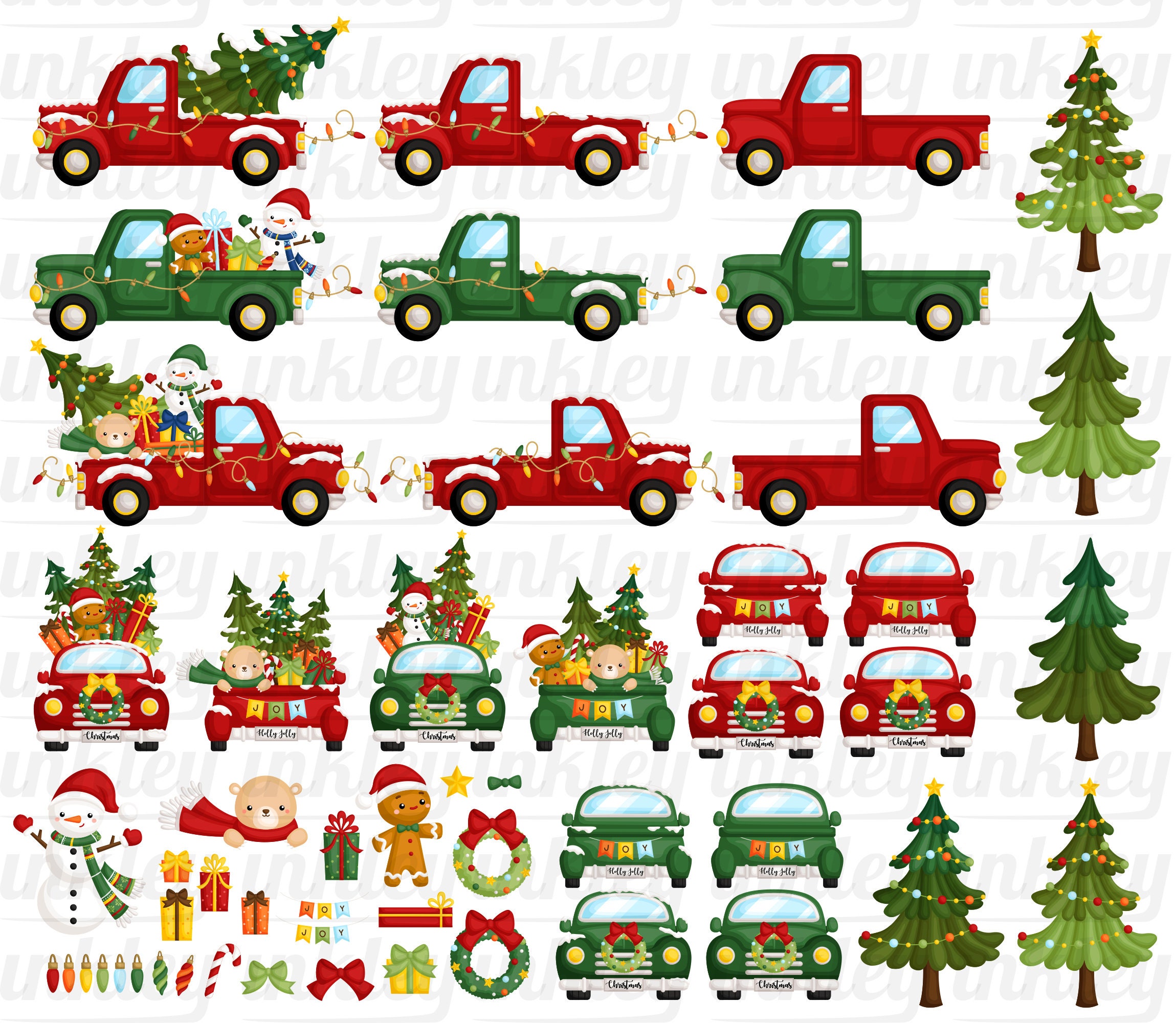 Download Christmas Truck Clipart - Holiday Truck in Winter Clip Art ...