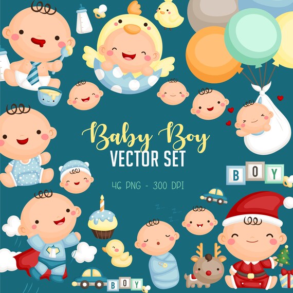 Download Cute Baby Boy Clipart Cute Babies Clip Art Baby Shower Etsy