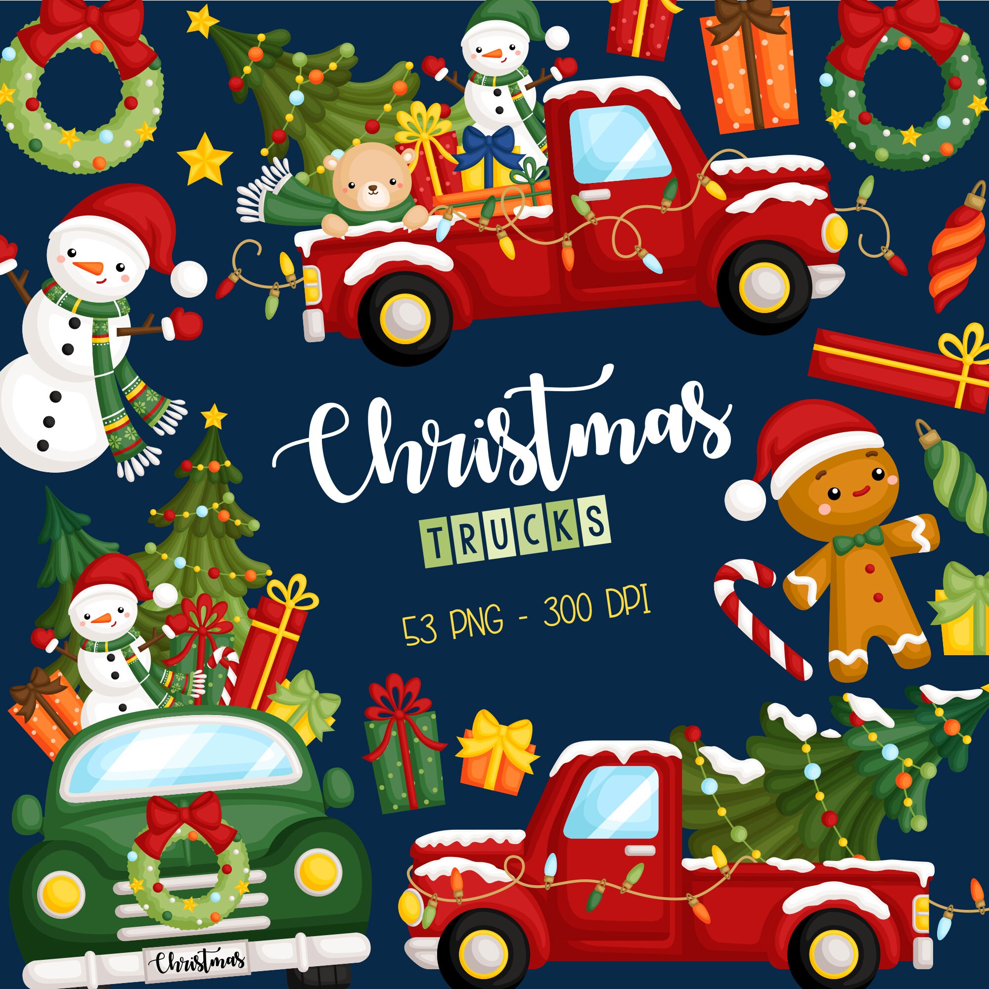 Download Christmas Truck Clipart Holiday Truck In Winter Clip Art Winter Season Free Svg On Request