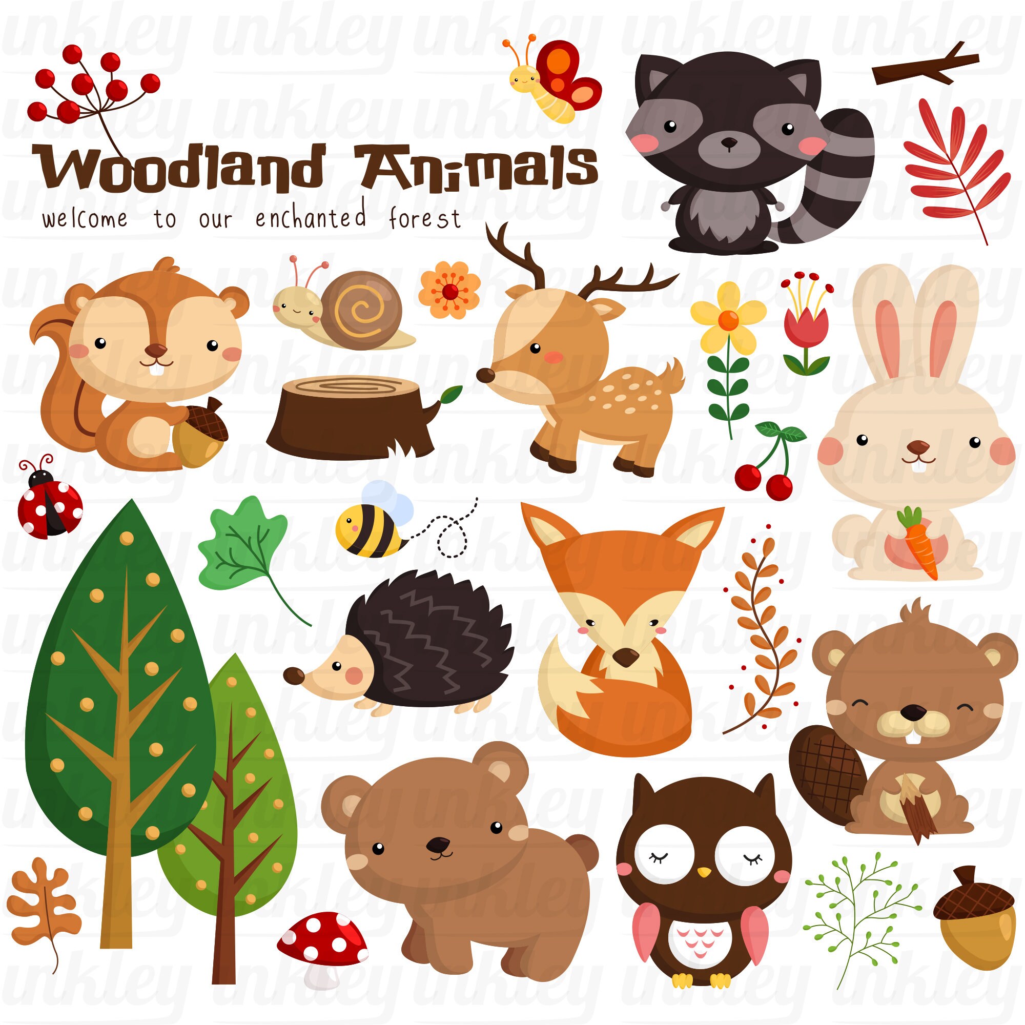 Download Woodland Animal Clipart Cute Forest Animal Clip Art Wild Animal Free Svg On Request