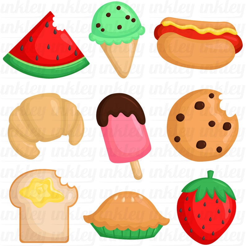 Summer Food Clipart Refreshing Food Clip Art Sweets And Etsy