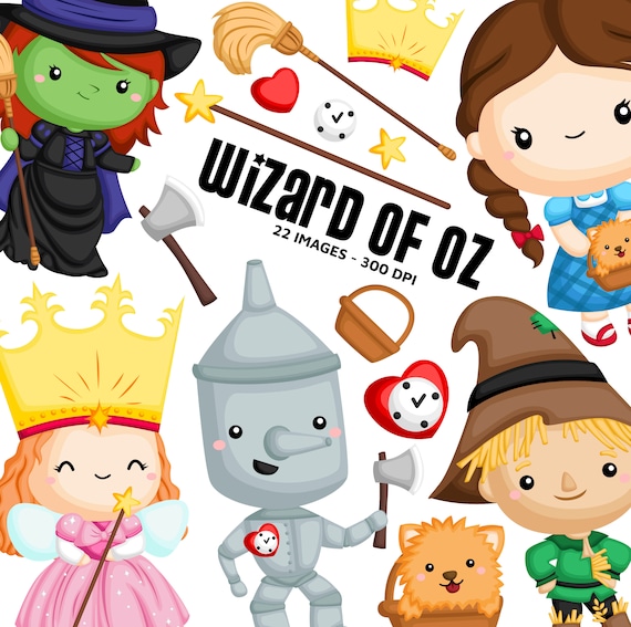 Wizard Of Oz Clipart Kids Story Clip Art Fairytale Fantasy Etsy