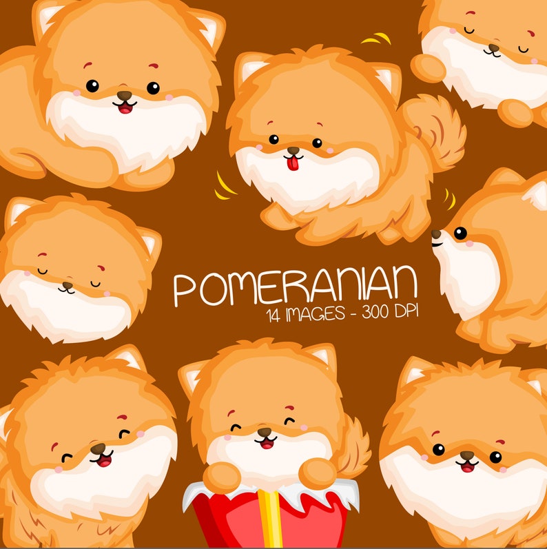 Download Cute Pomeranian Clipart Dog Breed Clip Art Cute Animal | Etsy