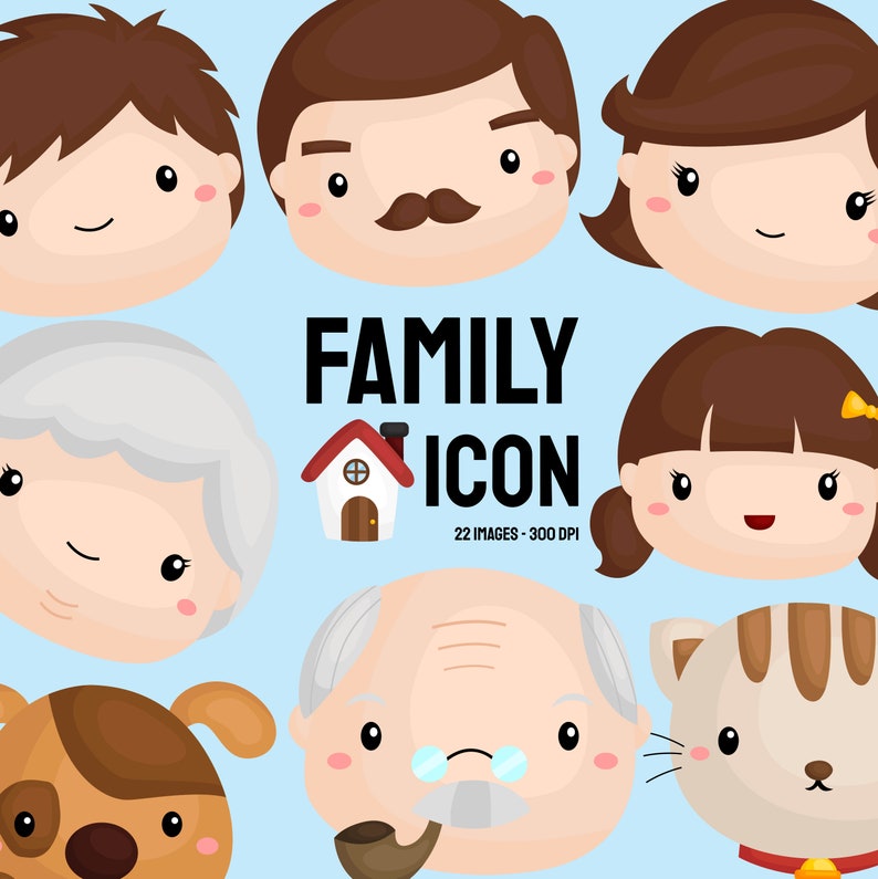 Download Family Icon Clipart Cute Family Tree Clip Art Family Etsy PSD Mockup Templates