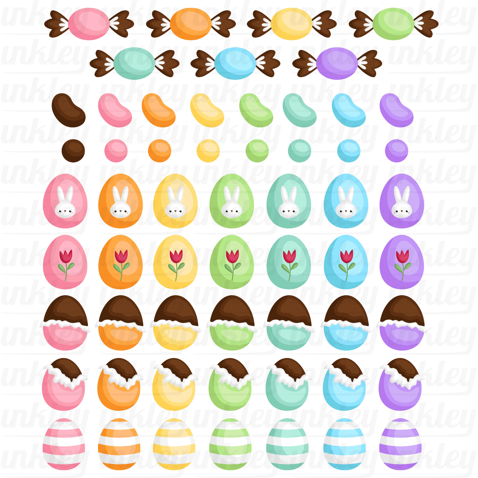 Easter Candy and Sweets Clipart Cute Chocolate Egg Clip Art | Etsy