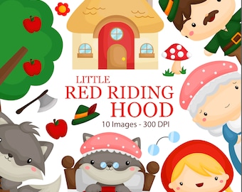 Little Red Riding Hood Clipart - Kids Story Clip Art - Fairytale - Free SVG on Request