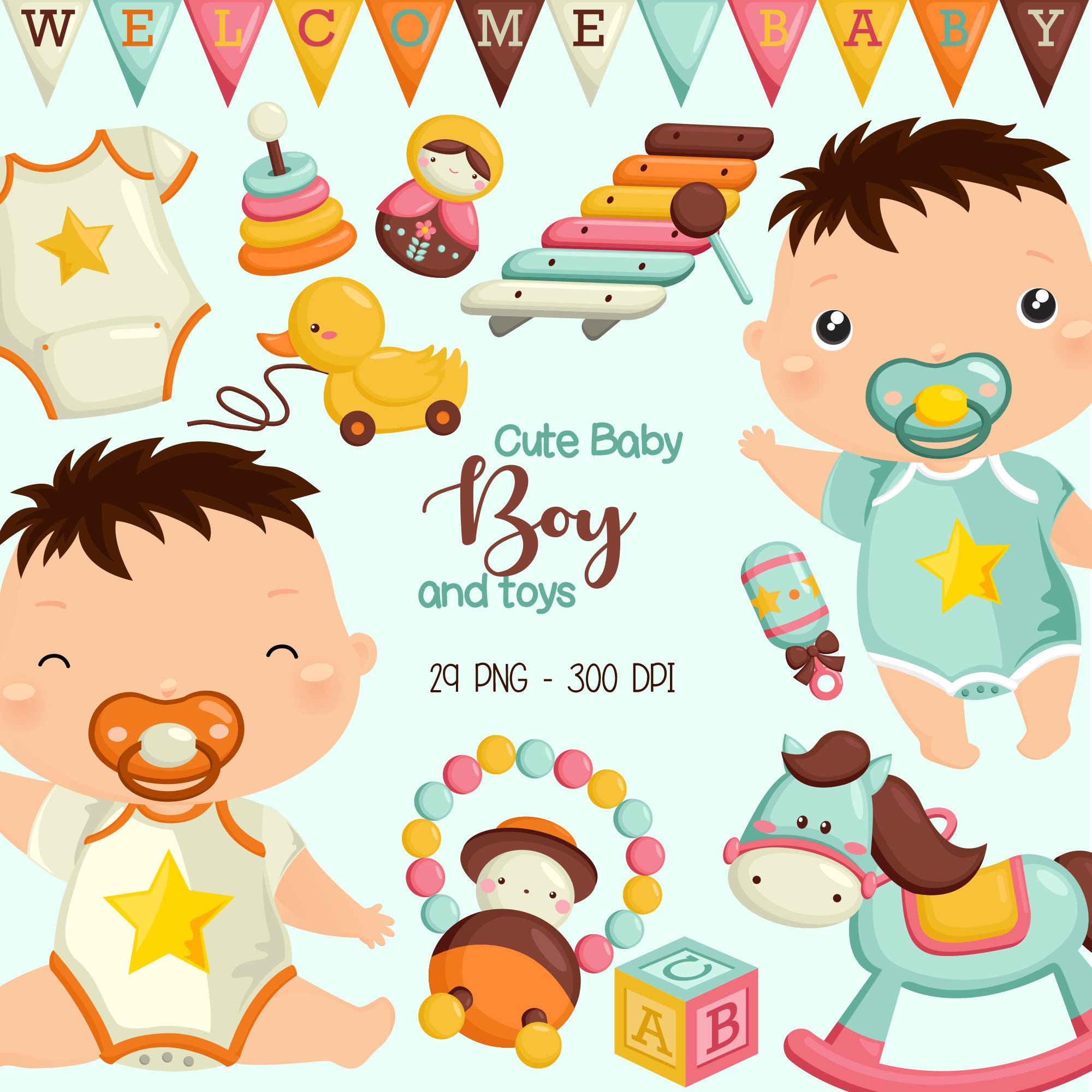 Download Baby Boy Clipart Cute Baby Clip Art Baby Toys Free Svg On Etsy