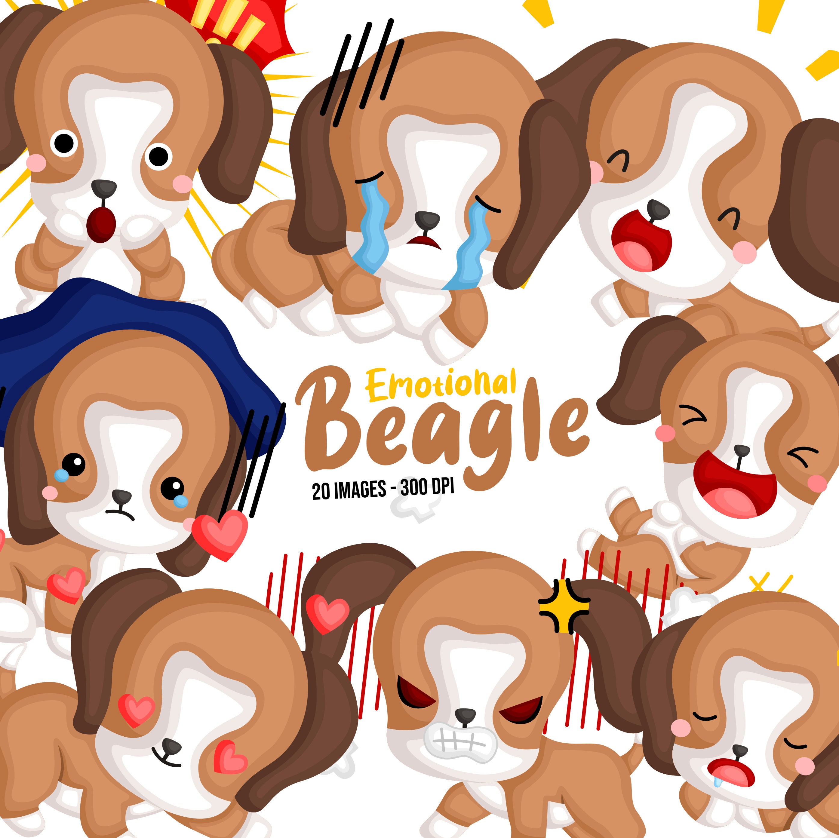 Download Cute Beagle Clipart - Dog Breed Clip Art - Emotions ...