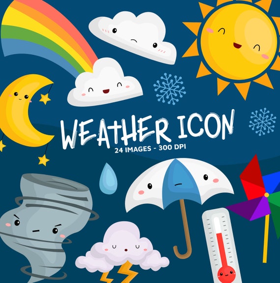 Download Free Weather Icon Clipart Seasonal Weather Clip Art Four Season Etsy SVG Cut Files