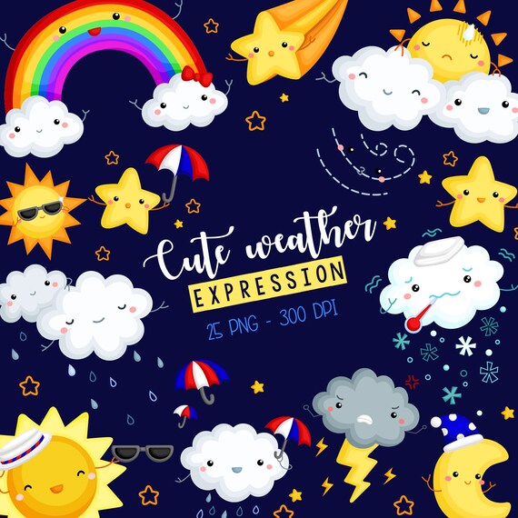 Download Free Weather Icon Clipart Many Type Of Weather Clip Art Cute Etsy SVG Cut Files